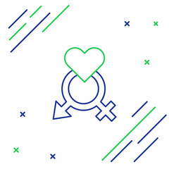 Line Gender icon isolated on white background. Symbols of men and women. Sex symbol. Colorful outline concept. Vector