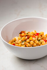 chicken peas salad with red pepper