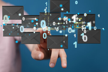 holding letter icon,email icons .Contact us by newsletter email and protect your personal...