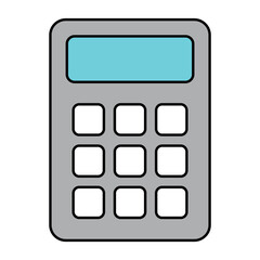 Calculator icon, mathematics web button vector illustration. Internet website finance technology design