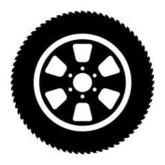 Obraz premium Auto car wheel icon, vehicle tire rim symbol, automotive race sport sign vector illustration