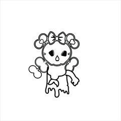 cute creepy kawaii  coloring page 