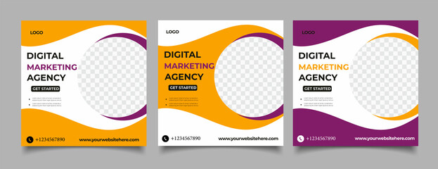 Digital marketing agency and corporate business flyer square instagram social media post banner 
