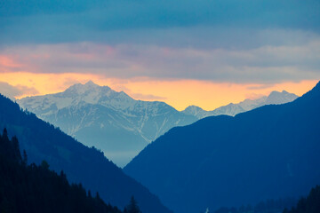 Sunrice in High Tauern, East Tyrol, Austria