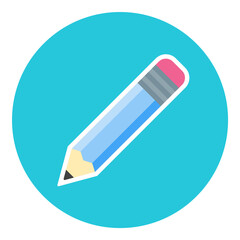 Pencil Flat Icon Isolated On White Background