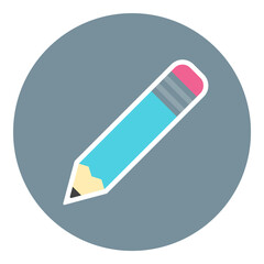 Pencil Flat Icon Isolated On White Background