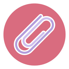 Paperclip Flat Icon Isolated On White Background