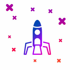Fototapeta premium Color Rocket ship icon isolated on white background. Space travel. Gradient random dynamic shapes. Vector