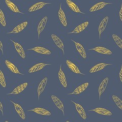 Pattern with gold leaves