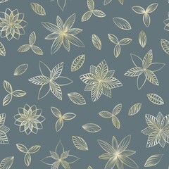 Pattern with gold flora