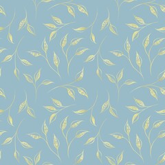 Pattern with gold flora
