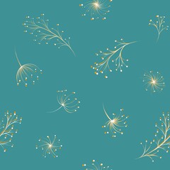 Pattern with glitter flora