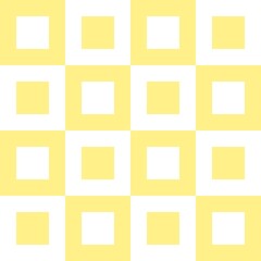 Yellow and white overlapping square shapes. Spring and easter feeling. Seamless repeat pattern. Background to use for posters, invitation cards, montage, scrapbooking or banners. Jpg illustration.
