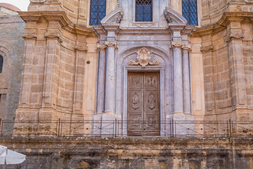 Fototapeta premium Exterior of Martorana Church located on Bellini Square in Palermo city, Sicily Island, Italy