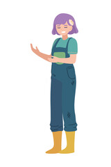 girl with overalls