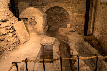 Old foundations under Ruvo di Puglia cathedral, Puglia, Italy