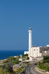 Fototapeta na wymiar Santa Maria di Leuca lighthouse, Castrignano del Capo, Apulia region, Italy