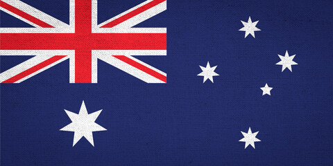 Australia flag painted on old grunge paper