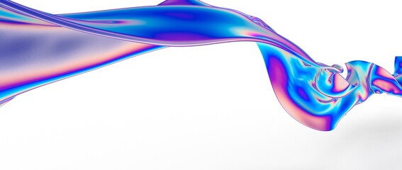 3d fluid shapes with holographic effect