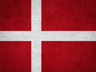 Fototapeta premium Denmark flag painted on old grunge paper