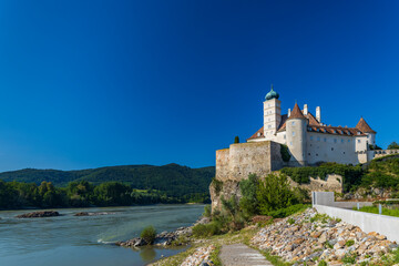 Fototapeta na wymiar Schonbuhel castle from the 12th century on Danube, Lower Austria, Austria