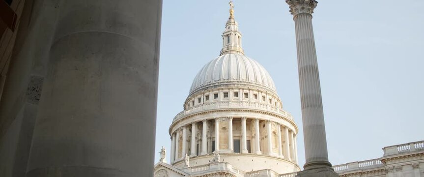 St. Paul's Cathedral Dome Paternoster Square Slow Motion Shot London