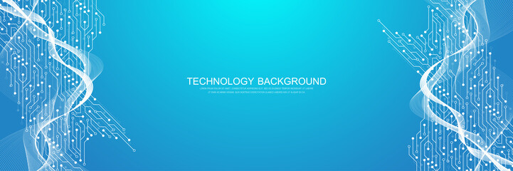 Motherboard vector background with circuit board electronic elements. Electronic texture for computer technology, engineering concept. Motherboard computer generated abstract illustration