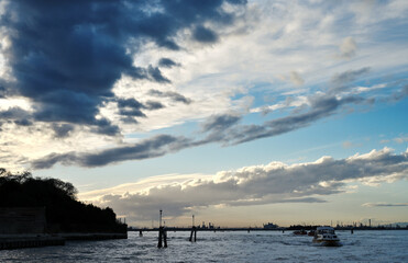 Fototapeta na wymiar A dramatic sunset in Venice, Italy