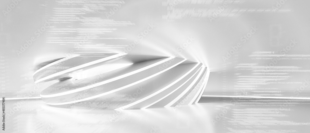 Poster modern interior design architecture background with data - 3d rendering
