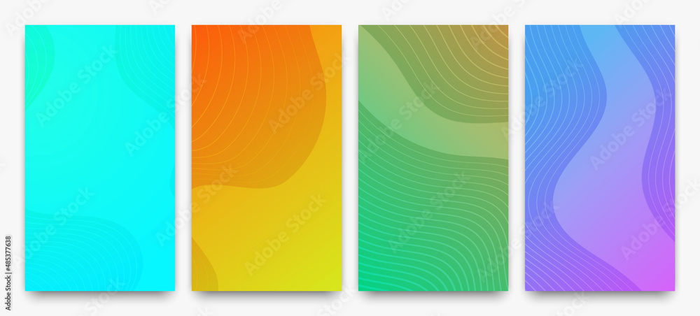 Poster modern colorful gradient background with wave lines