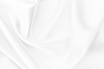 Plakat White fabric texture background. Smooth elegant white silk texture
