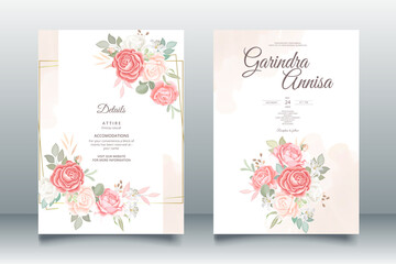 Romantic Flower Wedding Invitations Card 