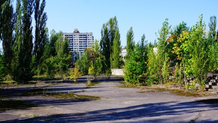 Abadoned city center in Prypiat in the Chornobyl exclusion zone