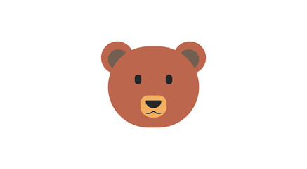 Bear Face Vector Flat Icon