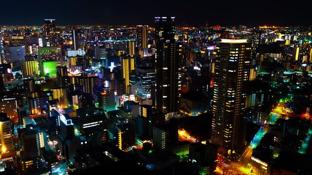 大阪夜景　タイムラプス