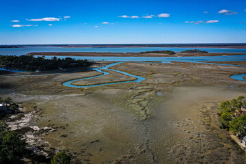 Coastal Wetlands on Hilton Head Island South Carolina - obrazy, fototapety, plakaty