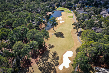 Aerial View of Golf Course on Hilton Head Island - obrazy, fototapety, plakaty