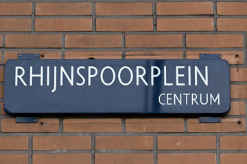 Street Sign Rhijnspoorplein At Amsterdam The Netherlands 28-1-2022