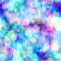 Seamless seventies tie dye bokeh texture. Hippie summer repeat background with ink dyed effect. 