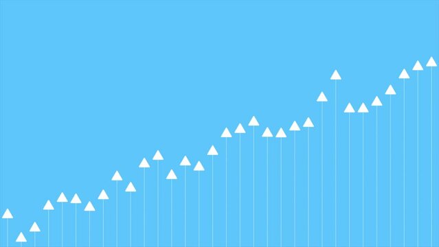 Abstract blue growing financial graph chart motion background. Video animation Ultra HD 4K 3840x2160