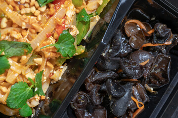 A set of Korean food in a container. Korean cuisine. Asian Lunches