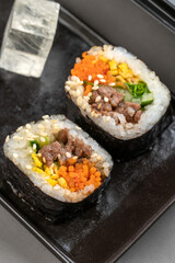 rolls with vegetables and meat. asian food
