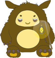 sleeping toy for children. a hero with horns .the drawing is illustrative . bear.animal, beast.