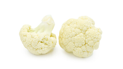 Piece of cauliflower isolated on white background.
