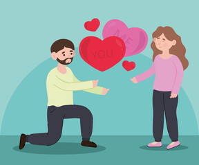 man proposes to woman