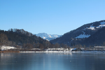 Lake in the mountains, Gro&szlig;e Alpsee, Immenstadt