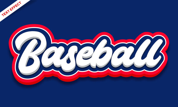 colorful baseball text effect design