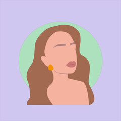 Abstract girl vector image. illustration collection. illustration makeup face. 