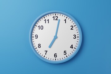 Obraz na płótnie Canvas 07:02am 07:02pm 07:02h 07:02 19h 19 19:02 am pm countdown - High resolution analog wall clock wallpaper background to count time - Stopwatch timer for cooking or meeting with minutes and hours