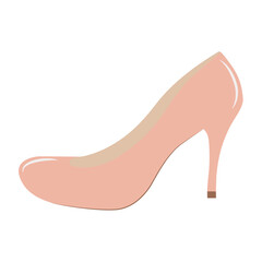 Pink women's shoes on a white background. isolated object.